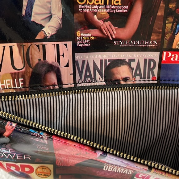 MICHELLE OBAMA Glossy Magazine Cover Lightweight Medium Dome Crossbody Bag Purse - Picture 3 of 10